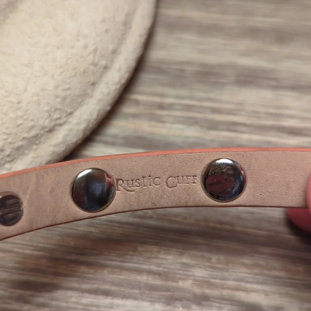 Rustic Cuff Leather Bracelet - Picture 4 of 6